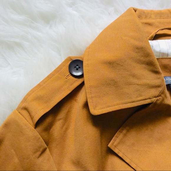Madison Tan Navy Red Trench With Belt Coat Sz M - Picture 11 of 16